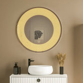 Modern Design Semi Spiral Round Led Bathroom Mirror